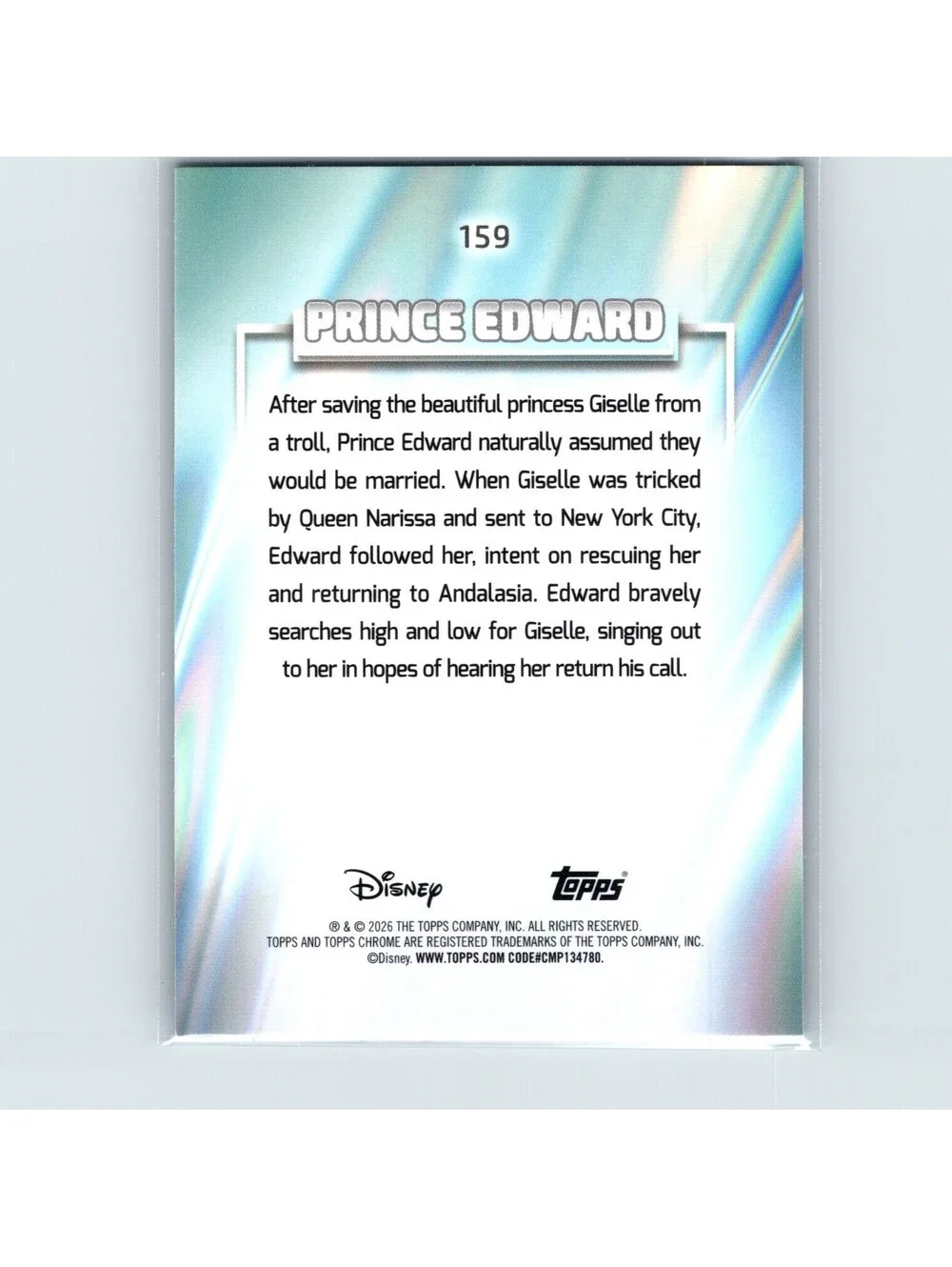 2026 Topps Chrome Disney Prince Edward #159 Purple Refractor #/75